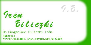iren biliczki business card